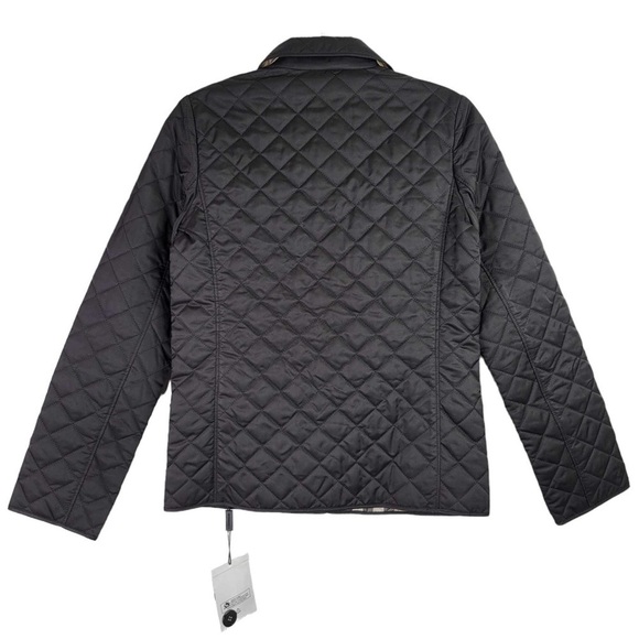 Burberry Quilted Field Coat Black Nova Check Button Front Womens XS Youth 12 - Picture 3 of 16